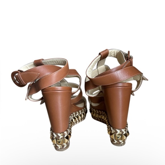 Christian Louboutin Rocknbuckle studded wedges RETAIL 795